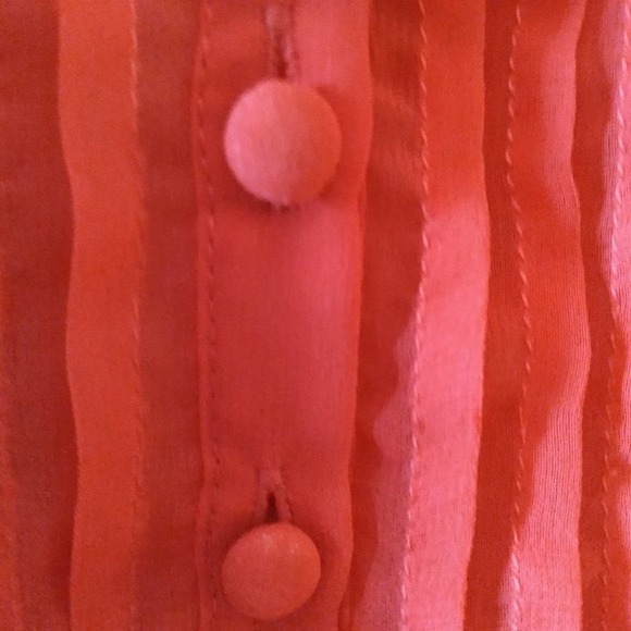 Mak B Lace Sheer Flutter Sleeve Pintucked Blouse - Picture 6 of 11